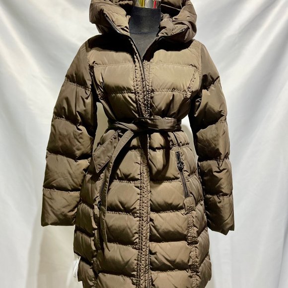 New Duck Down Flash Geo Super Warm Winter Coat & Puffer Jacket Large in Tan - Picture 1 of 14